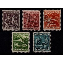 1924 - Østrig - AFA 356-60 - Komplet sæt - Stemplet.